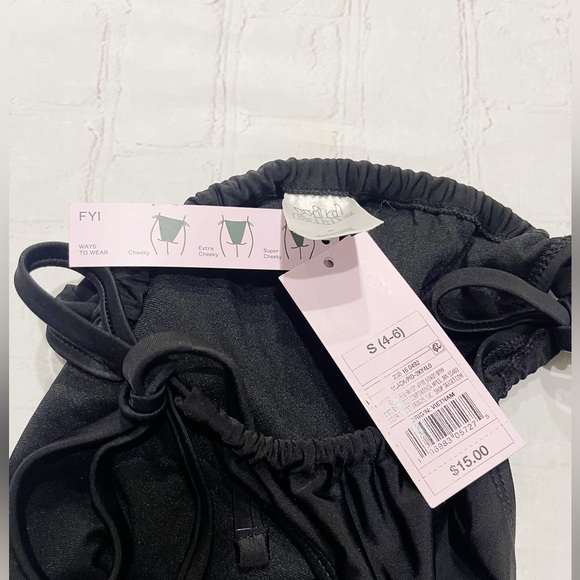 [Wild Fable] NWT black cheeky string bikini swim bottom SMALL - Picture 3 of 3